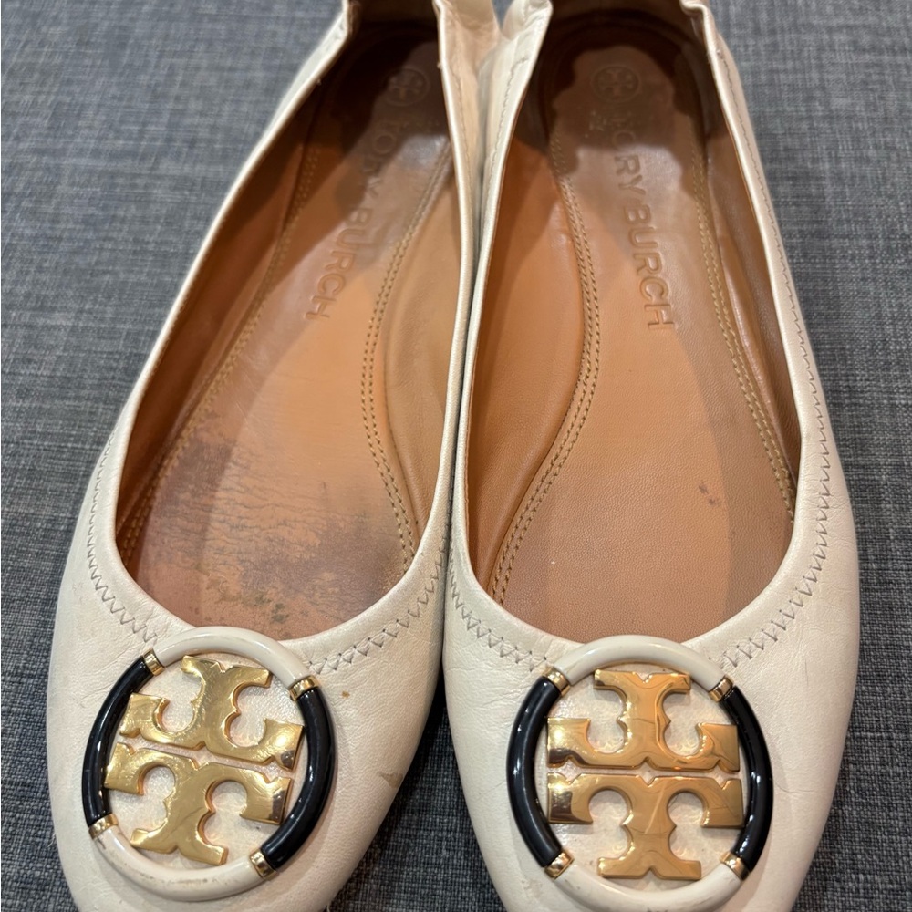 Tory Burch Women's Cream Ballet Flats